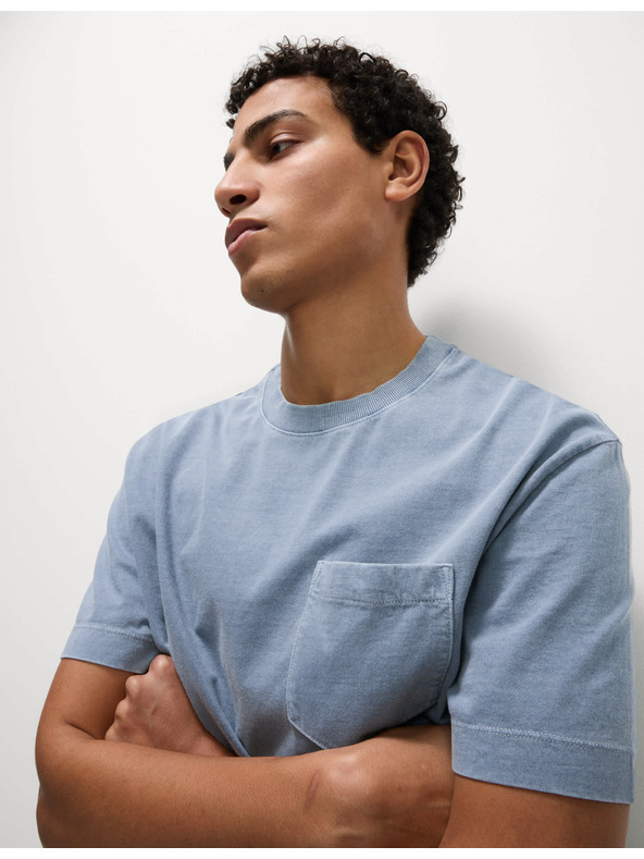 Marks & Spencer Obojana majica od čistog pamuka Marks & Spencer plava