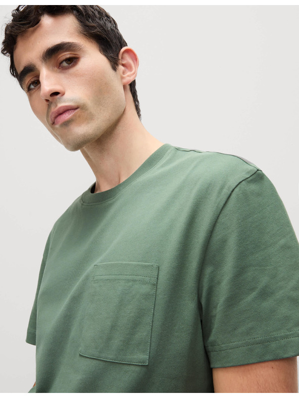 Marks & Spencer Majica od srednje tankog materijala od čistog pamuka s džepom Marks & Spencer zelena