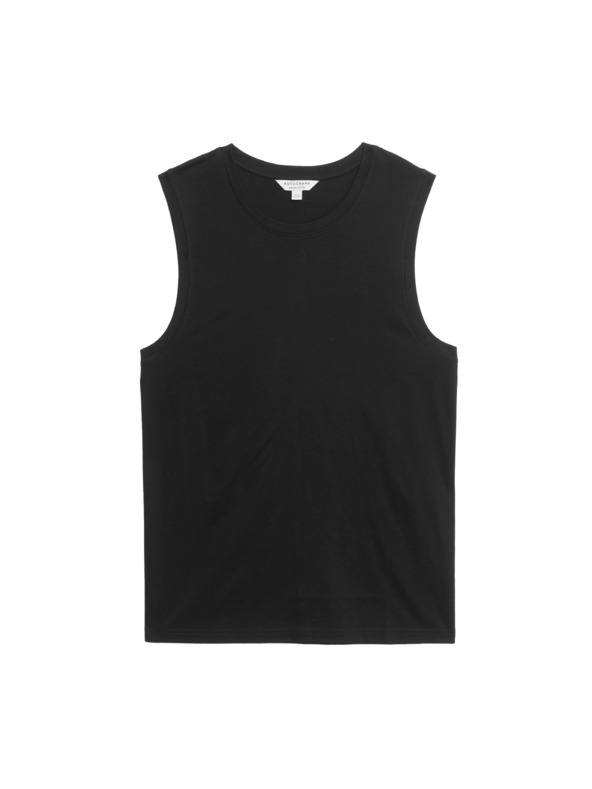 Marks & Spencer Топ na bretele od čistog Supima® pamuka s izrezom oko vrata Marks & Spencer crna