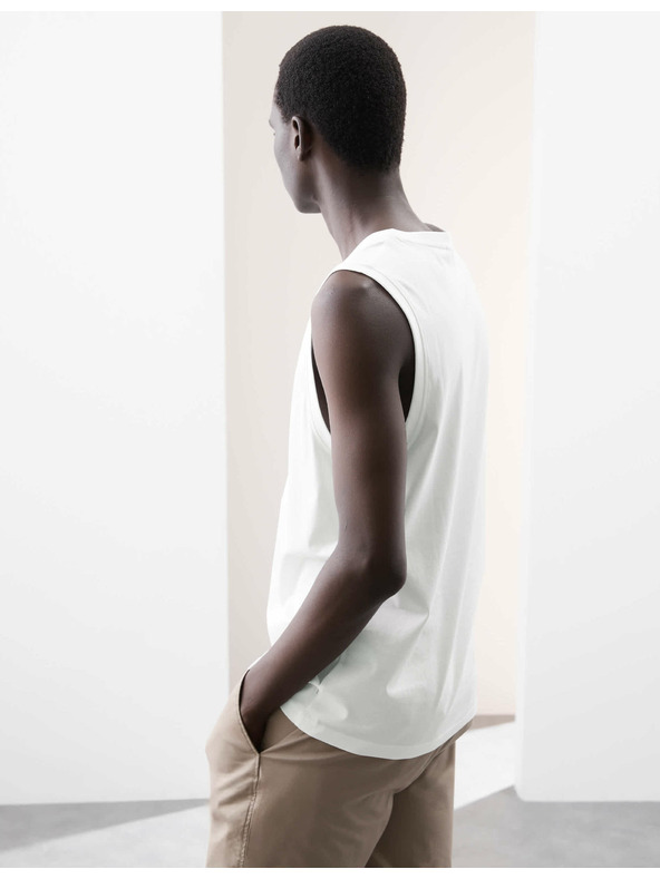 Marks & Spencer Топ na bretele od čistog Supima® pamuka s izrezom oko vrata Marks & Spencer bijela