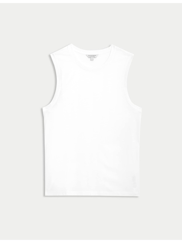 Marks & Spencer Топ na bretele od čistog Supima® pamuka s izrezom oko vrata Marks & Spencer bijela