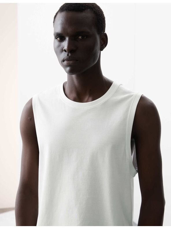 Marks & Spencer Топ na bretele od čistog Supima® pamuka s izrezom oko vrata Marks & Spencer bijela