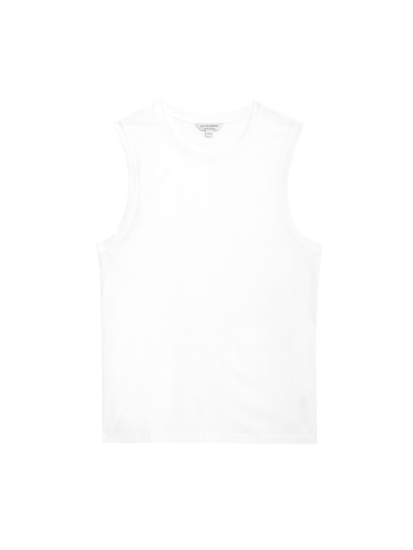 Marks & Spencer Топ na bretele od čistog Supima® pamuka s izrezom oko vrata Marks & Spencer bijela