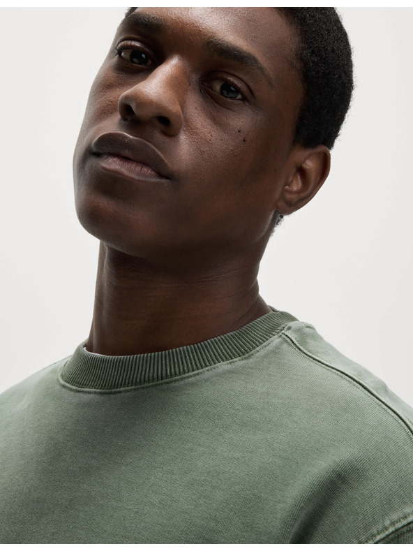 Marks & Spencer Obojana dukserica od čistog pamuka Marks & Spencer zelena