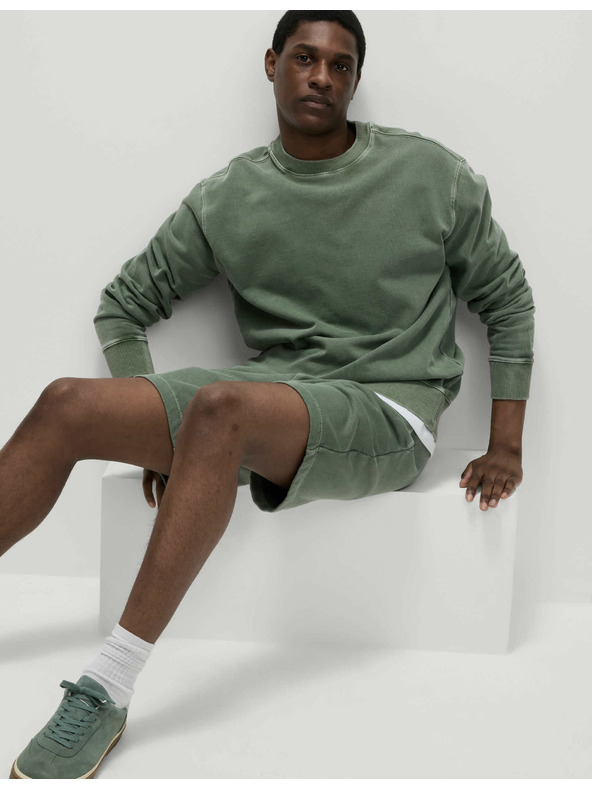 Marks & Spencer Obojana dukserica od čistog pamuka Marks & Spencer zelena