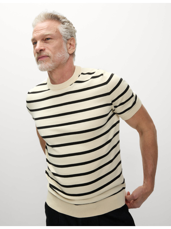 Marks & Spencer Prugasta majica s visokim udjelom pamuka Marks & Spencer krem