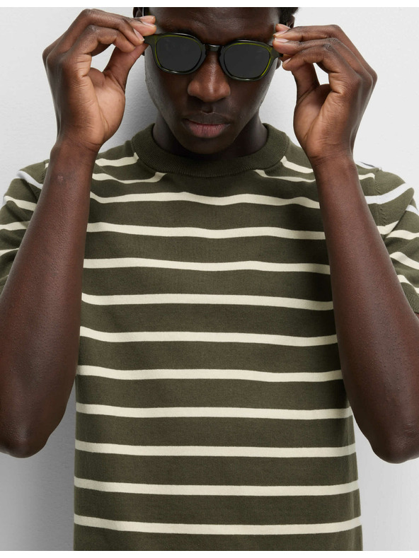 Marks & Spencer Prugasta majica s visokim udjelom pamuka Marks & Spencer zelena