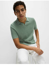 Marks & Spencer Pletena polo majica s otvorenim ovratnikom, od čistog pamuka Marks & Spencer zelena