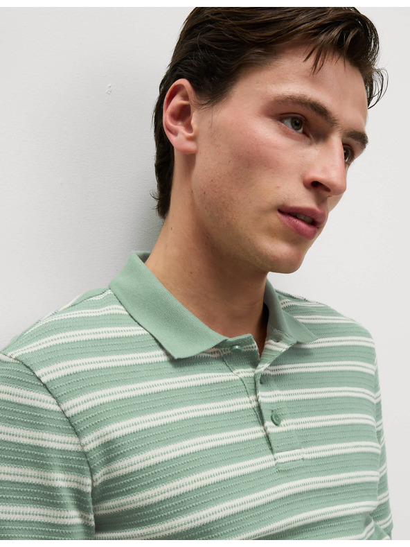 Marks & Spencer Prugasta polo majica s visokim udjelom pamuka Marks & Spencer zelena