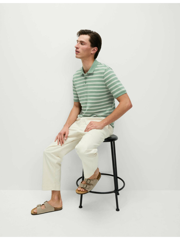 Marks & Spencer Prugasta polo majica s visokim udjelom pamuka Marks & Spencer zelena