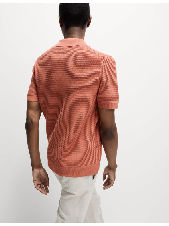 Marks & Spencer Pletena polo majica s otvorenim ovratnikom, od čistog pamuka Marks & Spencer narančasta