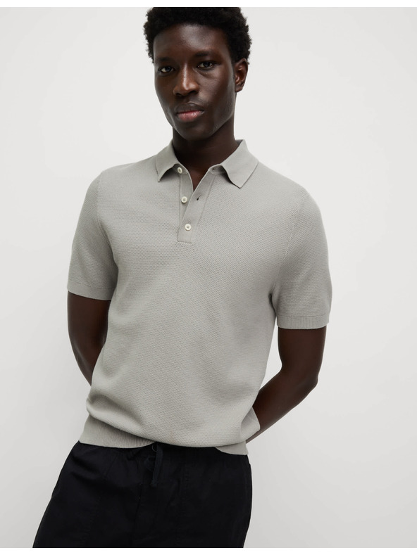 Marks & Spencer Pletena polo majica s teksturom i visokim udjelom pamuka Marks & Spencer siva