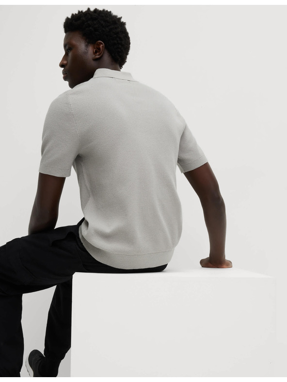 Marks & Spencer Pletena polo majica s teksturom i visokim udjelom pamuka Marks & Spencer siva