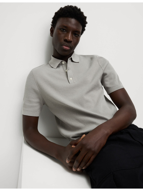 Marks & Spencer Pletena polo majica s teksturom i visokim udjelom pamuka Marks & Spencer siva