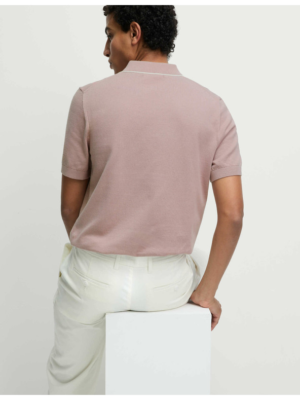 Marks & Spencer Pletena polo majica s pola zipom, s visokim udjelom pamuka Marks & Spencer smeđa