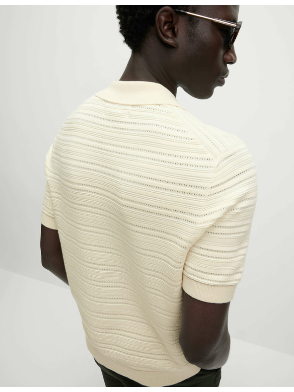 Marks & Spencer Pletena polo majica s teksturom i visokim udjelom pamuka Marks & Spencer krem