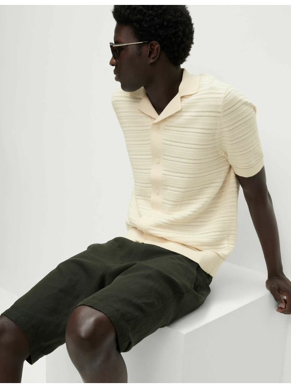 Marks & Spencer Pletena polo majica s teksturom i visokim udjelom pamuka Marks & Spencer krem