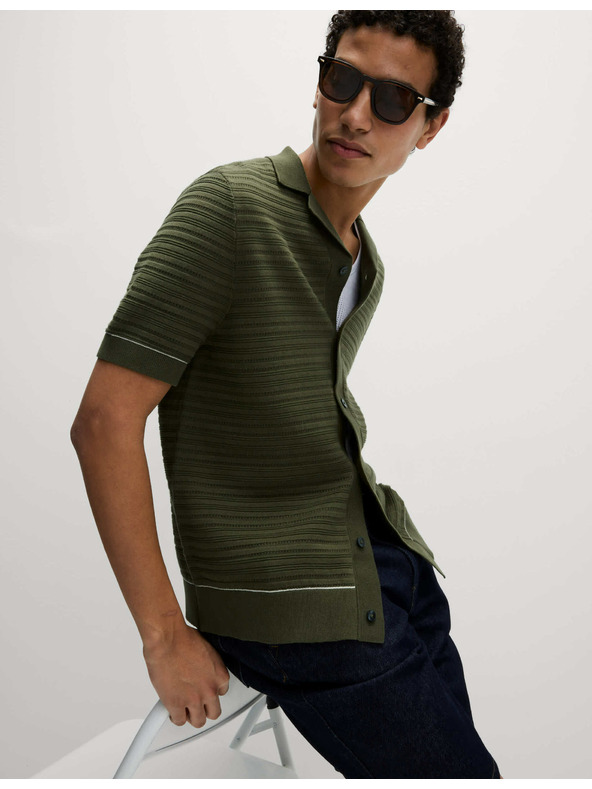 Marks & Spencer Pletena polo majica s teksturom i visokim udjelom pamuka Marks & Spencer zelena