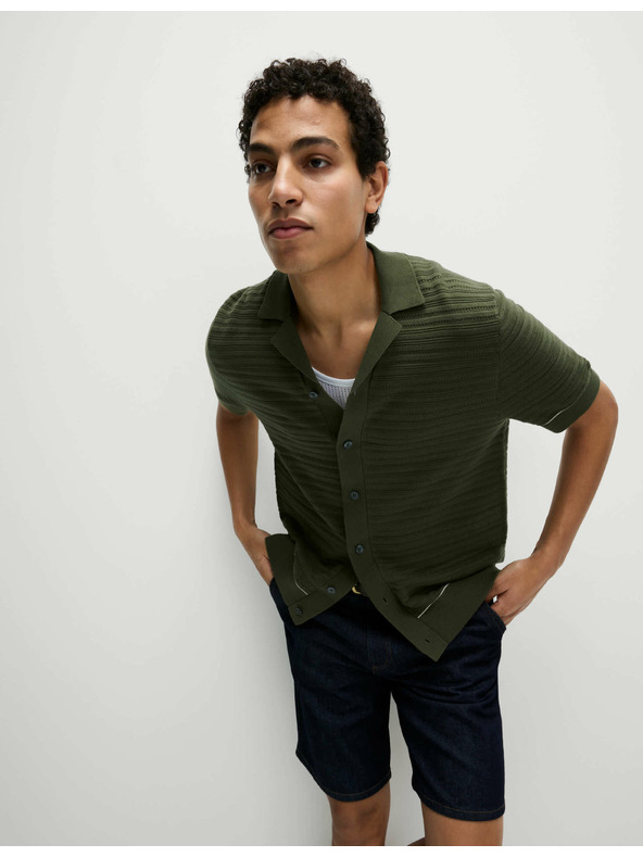 Marks & Spencer Pletena polo majica s teksturom i visokim udjelom pamuka Marks & Spencer zelena