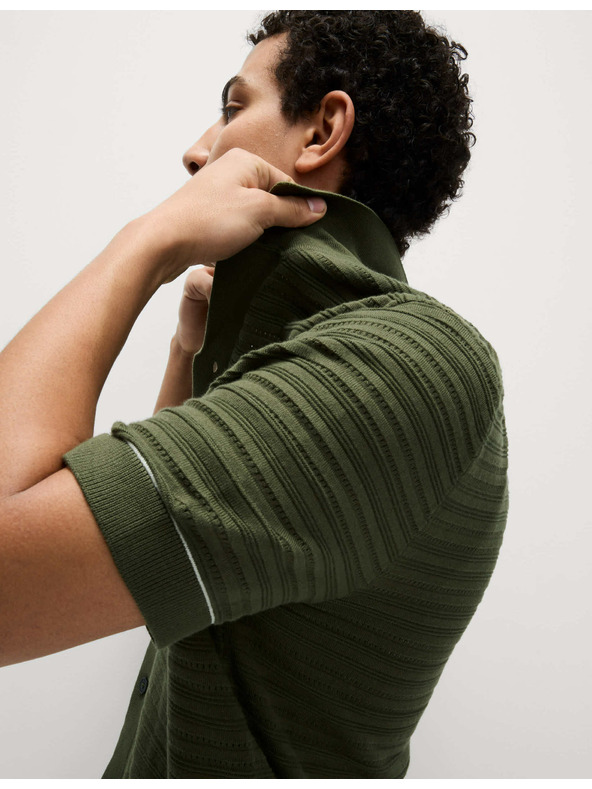 Marks & Spencer Pletena polo majica s teksturom i visokim udjelom pamuka Marks & Spencer zelena