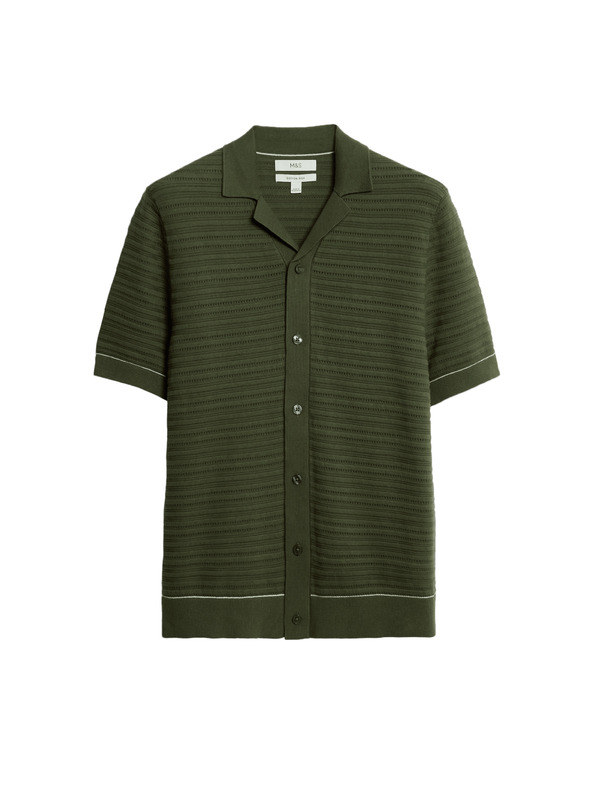 Marks & Spencer Pletena polo majica s teksturom i visokim udjelom pamuka Marks & Spencer zelena