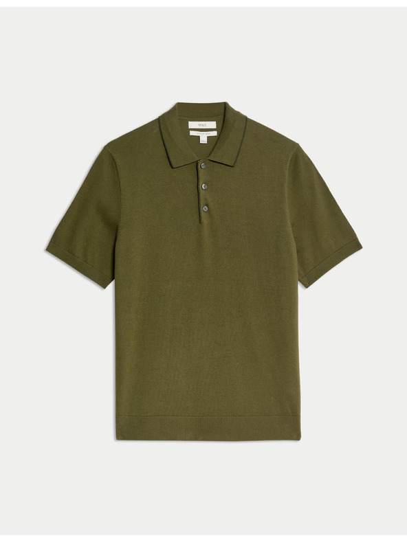 Marks & Spencer Pletena polo majica s visokim udjelom pamuka Marks & Spencer zelena