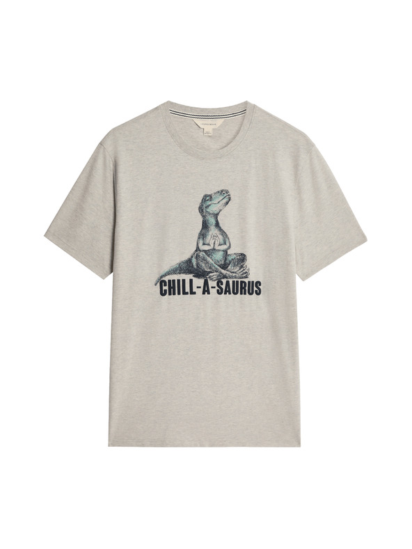 Marks & Spencer Pidžama top od čistog pamuka s grafičkim motivom dinosaura Marks & Spencer bež