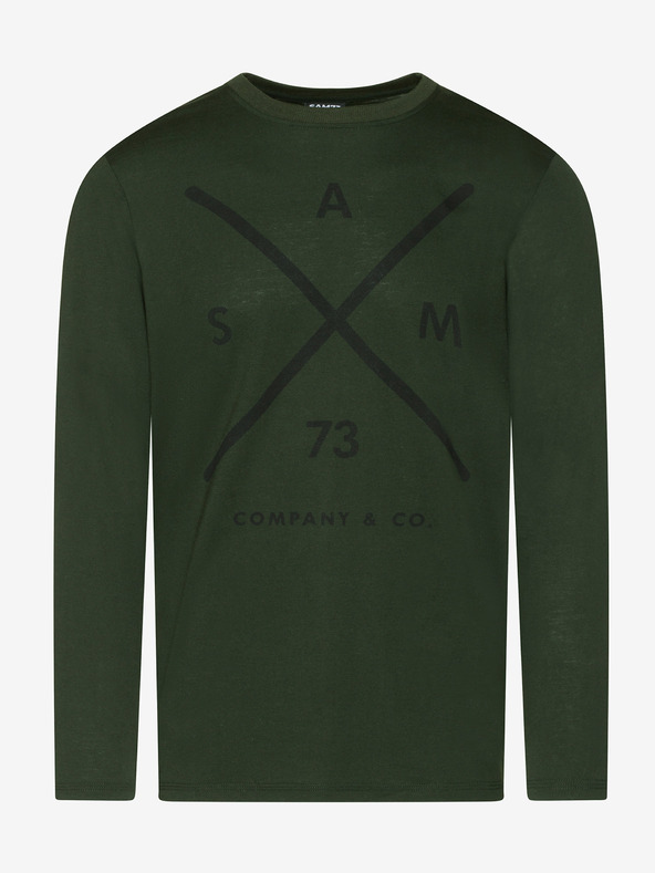 Sam 73 Tamno zelena muška majica s printom SAM 73