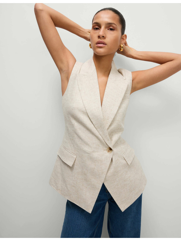 Marks & Spencer Prsluk od lane smjese Marks & Spencer kremasta