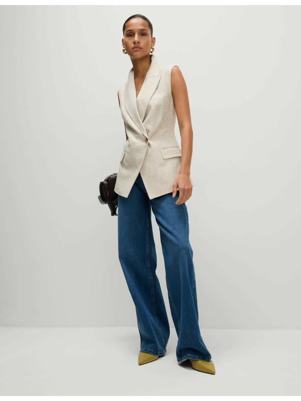 Marks & Spencer Prsluk od lane smjese Marks & Spencer kremasta