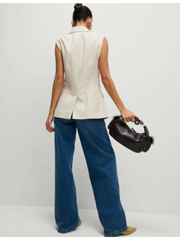 Marks & Spencer Prsluk od lane smjese Marks & Spencer kremasta