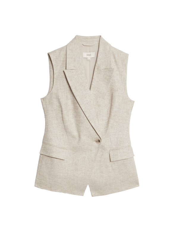 Marks & Spencer Prsluk od lane smjese Marks & Spencer kremasta