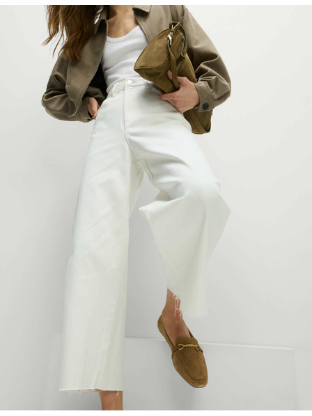 Marks & Spencer Traper hlače širokih nogavica skraćene dužine Marks & Spencer bijela