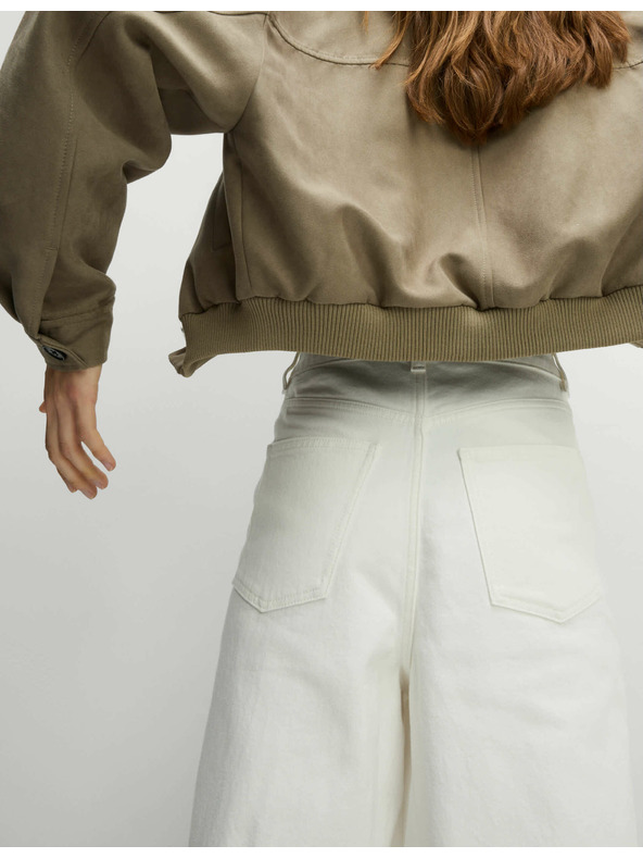 Marks & Spencer Traper hlače širokih nogavica skraćene dužine Marks & Spencer bijela