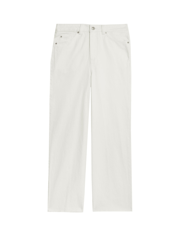 Marks & Spencer Traper hlače širokih nogavica skraćene dužine Marks & Spencer bijela