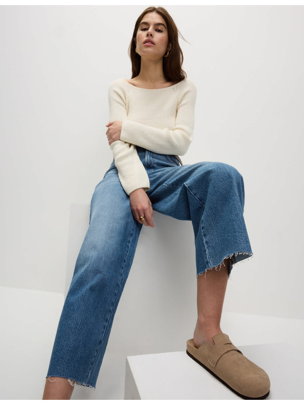 Marks & Spencer Traper hlače širokih nogavica skraćene dužine Marks & Spencer mornarsko plava