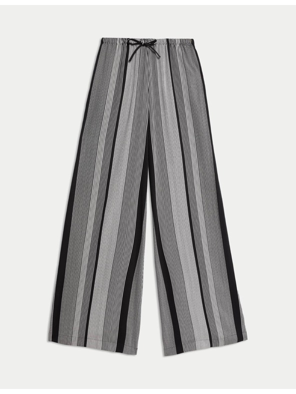 Marks & Spencer Keper hlače s printom, širokih nogavica i visokim strukom Marks & Spencer siva