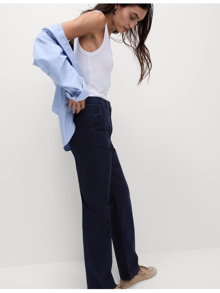 Marks & Spencer Ravne chino hlače s visokim udjelom pamuka Marks & Spencer mornarsko plava