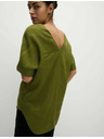 Marks & Spencer Labava bluza preko glave s V-izrezom od čistog lana Marks & Spencer zelena