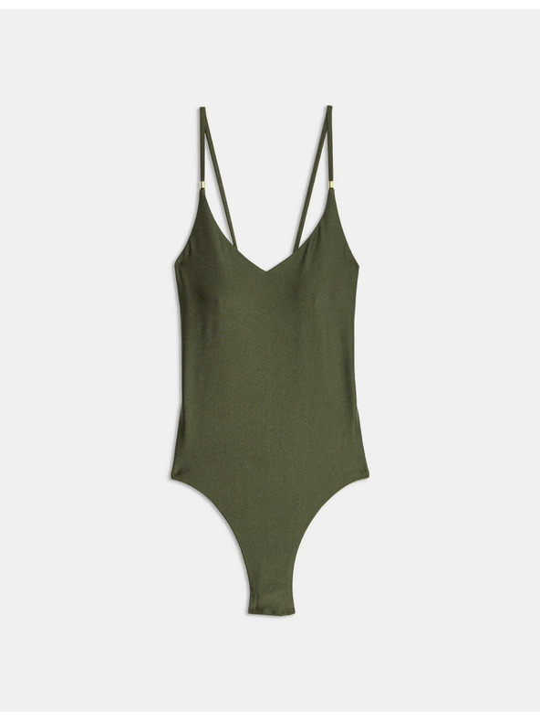 Marks & Spencer Kupaći kostim s V-izrezom i dekorativnim rubom Marks & Spencer zelena