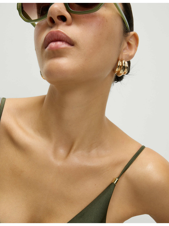 Marks & Spencer Kupaći kostim s V-izrezom i dekorativnim rubom Marks & Spencer zelena