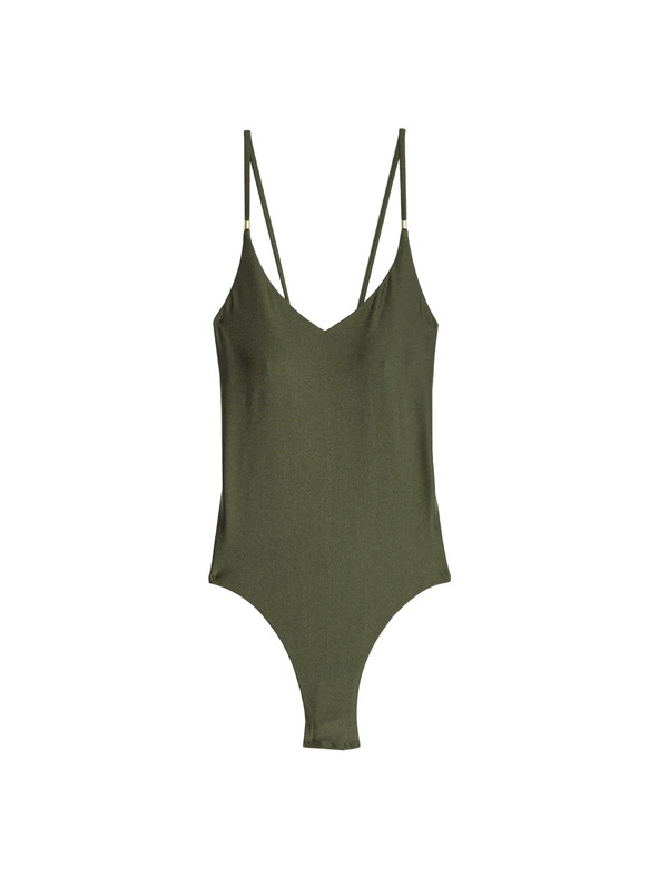 Marks & Spencer Kupaći kostim s V-izrezom i dekorativnim rubom Marks & Spencer zelena