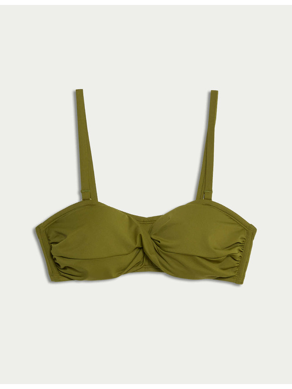 Marks & Spencer Top kupaćih kostima s bandeau grudnjak s umetcima i preklopljenim prednjim dijelom Marks & Spencer zelena