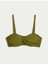 Marks & Spencer Top kupaćih kostima s bandeau grudnjak s umetcima i preklopljenim prednjim dijelom Marks & Spencer zelena