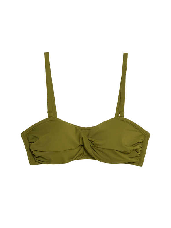 Marks & Spencer Top kupaćih kostima s bandeau grudnjak s umetcima i preklopljenim prednjim dijelom Marks & Spencer zelena