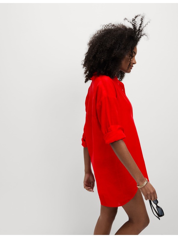 Marks & Spencer Plaža košulja od čistog pamuka s ovratnikom Marks & Spencer crvena