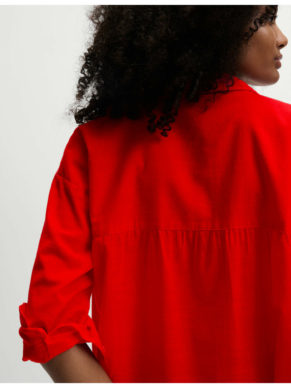 Marks & Spencer Plaža košulja od čistog pamuka s ovratnikom Marks & Spencer crvena