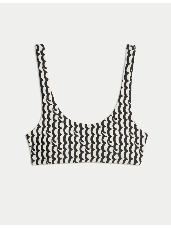 Marks & Spencer Kupaći top s umetcima, printom i ovalnim izrezom Marks & Spencer krem