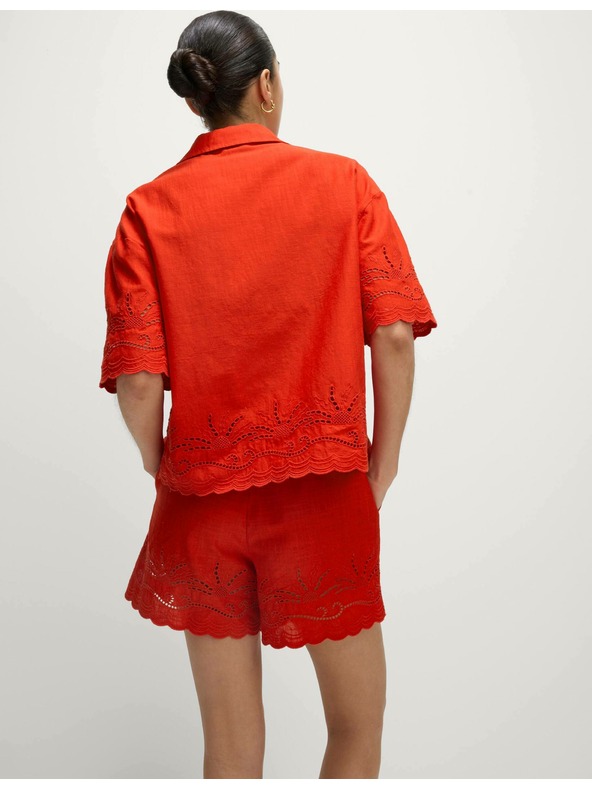 Marks & Spencer Plaža košulja na gumbe, s ovratnikom i vezom, od čistog pamuka Marks & Spencer crvena