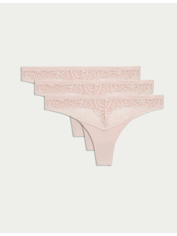 Marks & Spencer Tange Body Soft™ s čipkom, set od 3 kom Marks & Spencer ružičasta